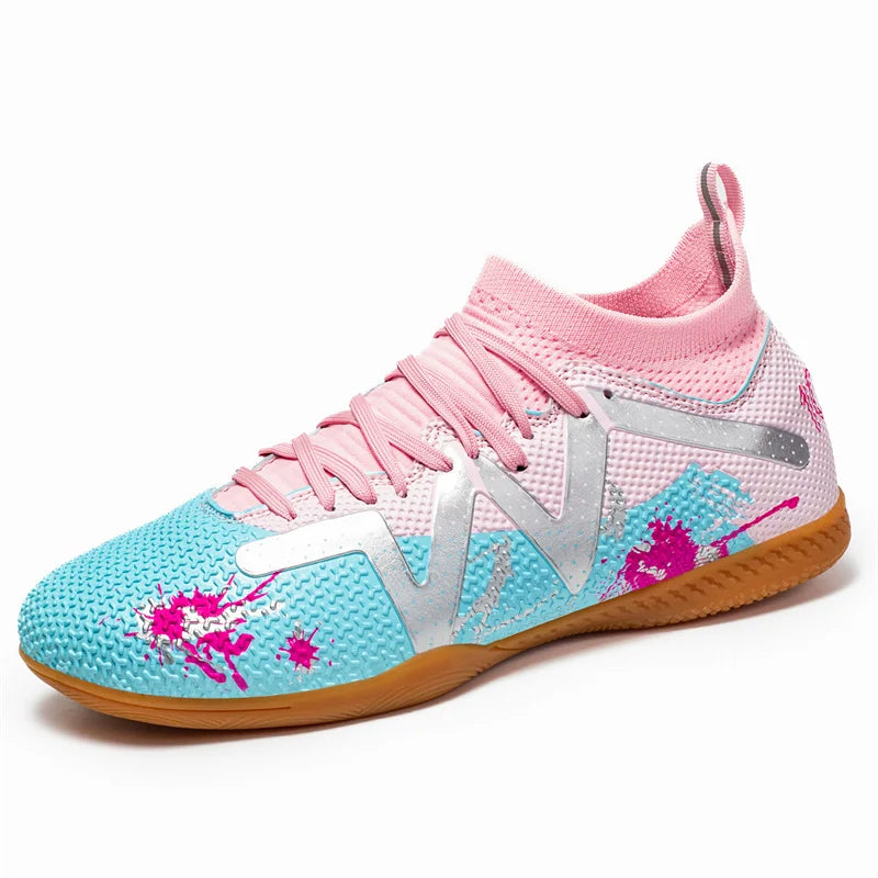 Fashion Pink Football Boots Man Turf Training Society Soccer Cleats Men Women Futsal Shoes Non-Slip Durable Soccer Shoes For Men