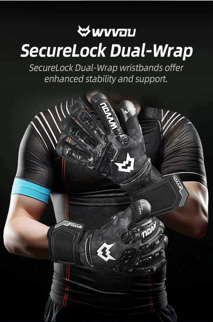 WVVOU Soccer Goalie Gloves for Adults and Youth, High Performance Goalkeeper Gloves with 5 Detachable Finger Saves
