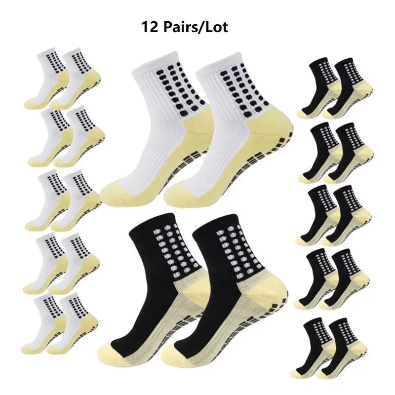Grip Soccer Socks Anti Slip Non Slip Men's Athletic Socks for Football Basketball Sports, 1/10/12/20 Pair 2025