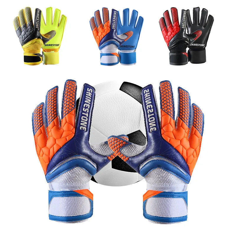 Shinestone Kids Adults Size Soccer Goalkeeper Gloves Professional Thick Latex Football Goalkeeper Gloves With Finger Protection