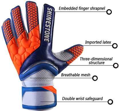 Shinestone Kids Adults Size Soccer Goalkeeper Gloves Professional Thick Latex Football Goalkeeper Gloves With Finger Protection