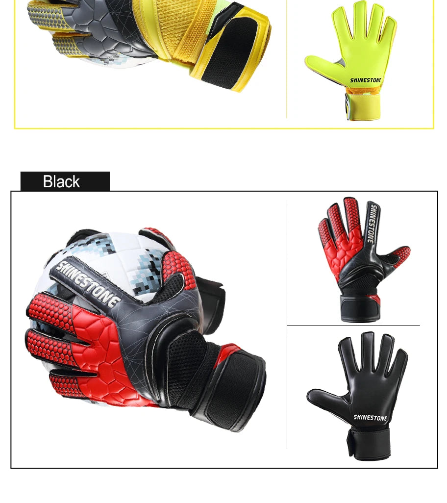 Shinestone Kids Adults Size Soccer Goalkeeper Gloves Professional Thick Latex Football Goalkeeper Gloves With Finger Protection