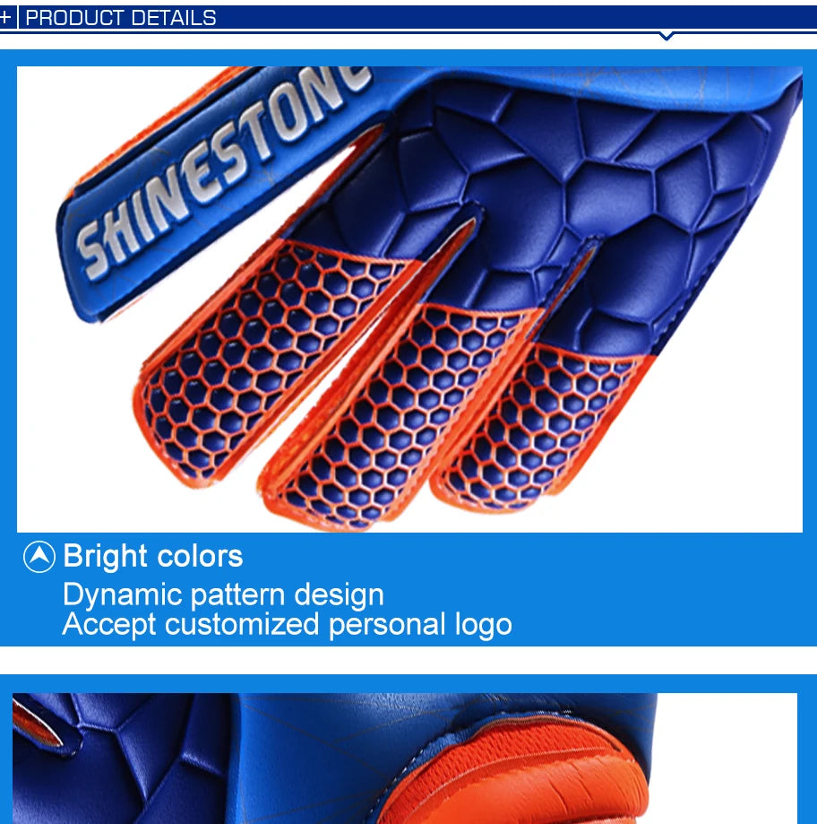 Shinestone Kids Adults Size Soccer Goalkeeper Gloves Professional Thick Latex Football Goalkeeper Gloves With Finger Protection
