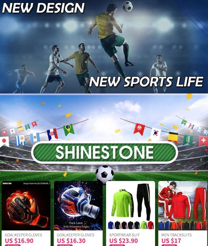 Shinestone Kids Adults Size Soccer Goalkeeper Gloves Professional Thick Latex Football Goalkeeper Gloves With Finger Protection
