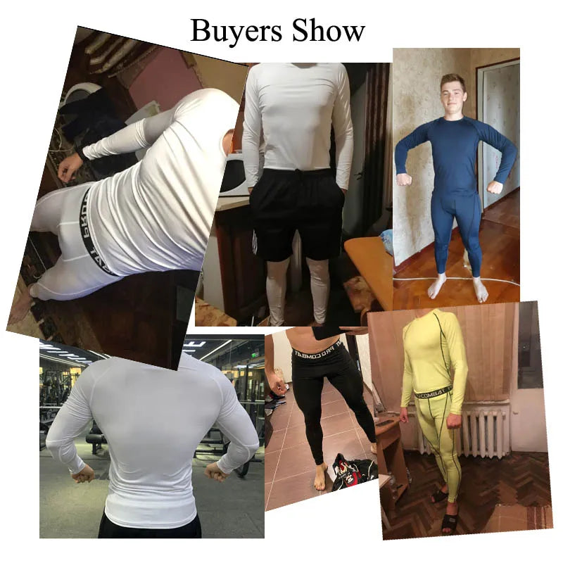 Winter Thermal Underwear Men Warm First Layer Man Undrewear Set Compression Quick Drying Second Skin Long Johns Sport 2 Sets