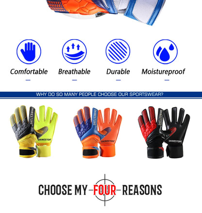 Shinestone Kids Adults Size Soccer Goalkeeper Gloves Professional Thick Latex Football Goalkeeper Gloves With Finger Protection
