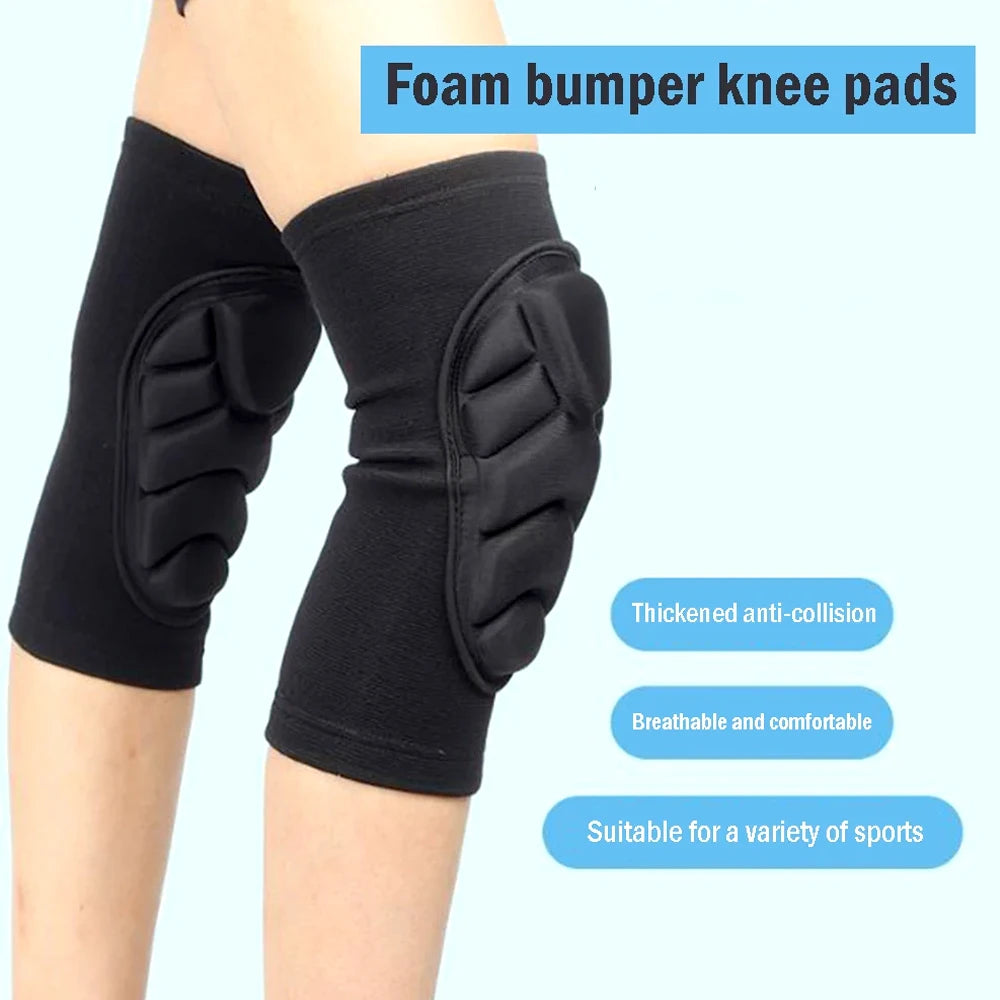 1Pair Thick Sponge Knee & Elbow Pads for Kids/Youth - Heavy-Duty Protective Gear for Basketball - Non-Slip Breathable Design