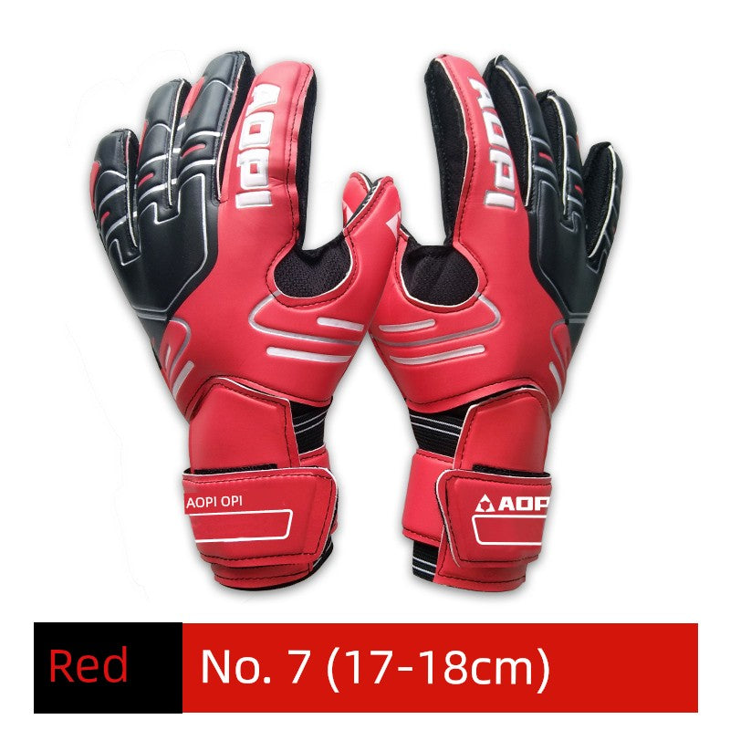 Football Goalkeeper Gloves Goalkeeper Adult and Children Professional Finger Guard Thickened Latex Non Slip Abrasion Resistant Gantry Gloves