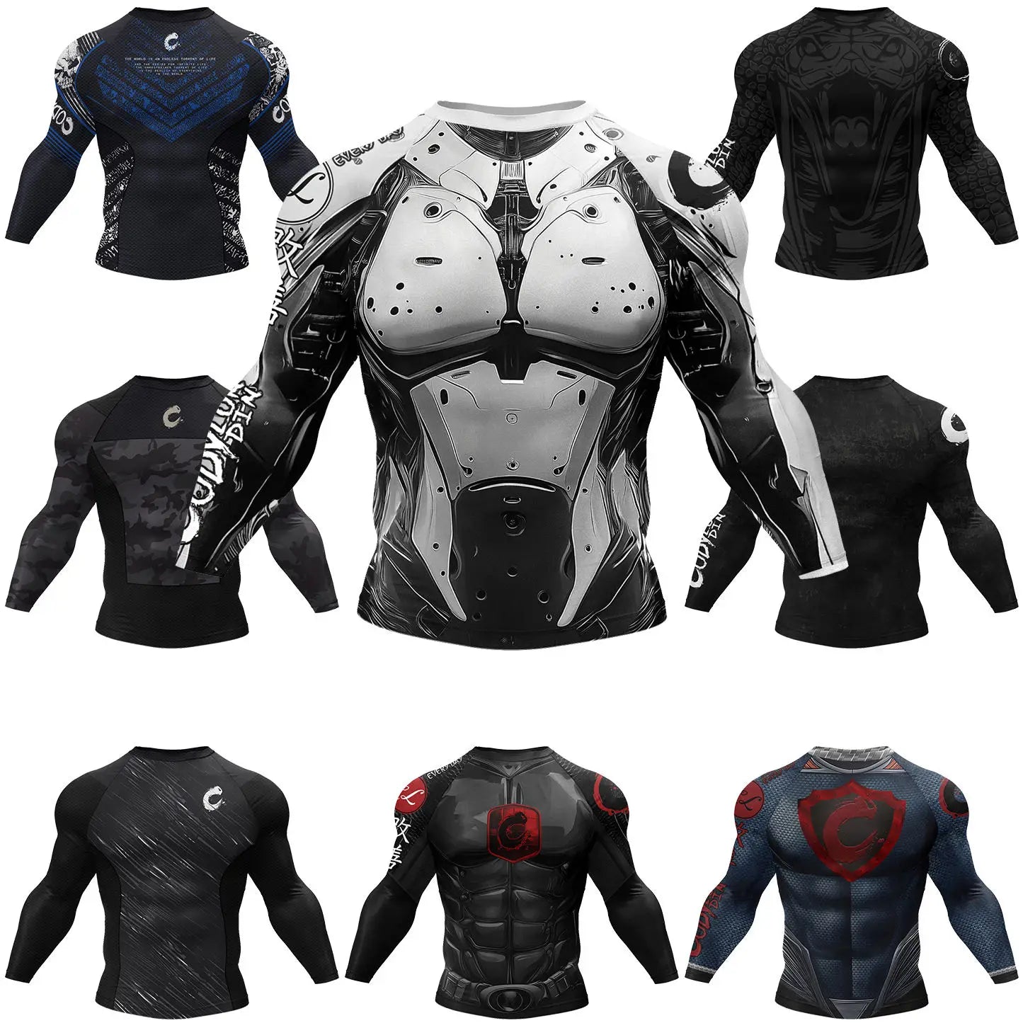 MMA Rash Guard T-shirt Rashguard For Men BJJ Jiu Jitsu & Kickboxing Compression Shirts Sport Boxing Fightwear for Muay Thai Tops