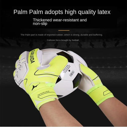 1 Pair Size 5-10 Goalkeeper Gloves Thickened Anti Slip Kids Football Goalie Gloves Professional Cushioning