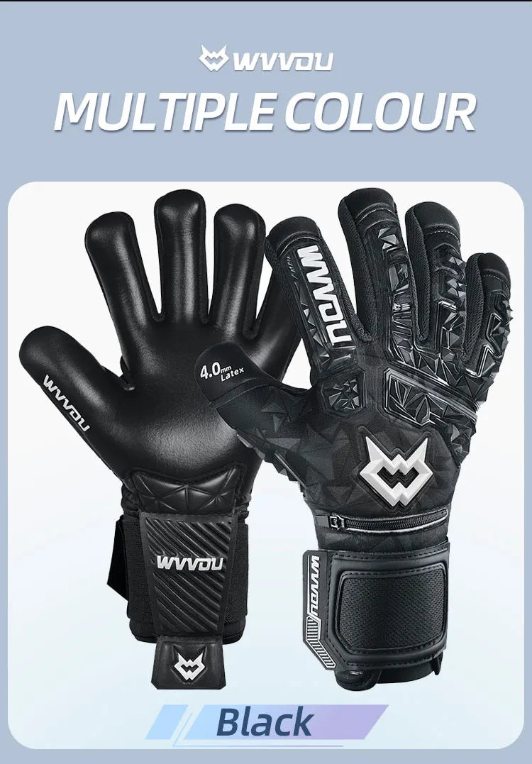WVVOU Soccer Goalie Gloves for Adults and Youth, High Performance Goalkeeper Gloves with 5 Detachable Finger Saves