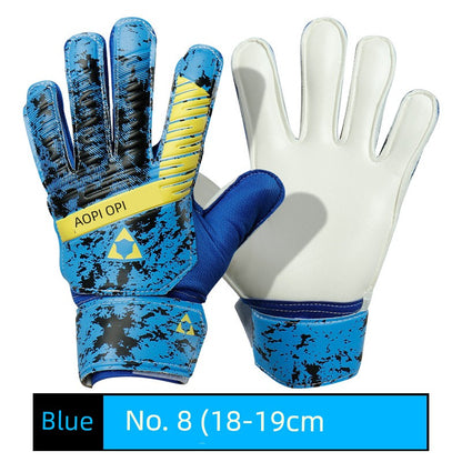 Football Goalkeeper Gloves Goalkeeper Adult and Children Professional Finger Guard Thickened Latex Non Slip Abrasion Resistant Gantry Gloves