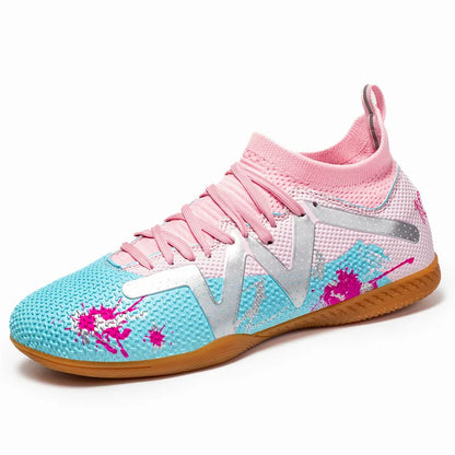 Fashion Pink Football Boots Man Turf Training Society Soccer Cleats Men Women Futsal Shoes Non-Slip Durable Soccer Shoes For Men