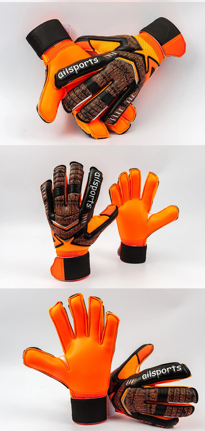 New Design Professional Soccer Goalkeeper Glvoes Latex Finger Protection Children Adults Football Goalie Gloves