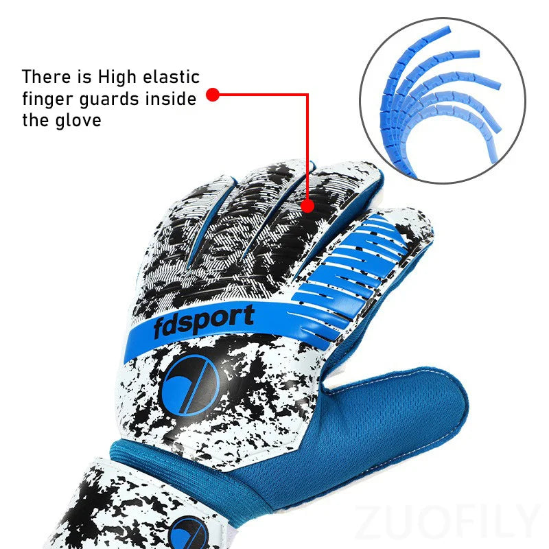 Childs Soccer Goalkeeper Gloves Teens Latex Thickened Protection Goalkeeper Gloves Football Goalie Non-slip Gloves for Training