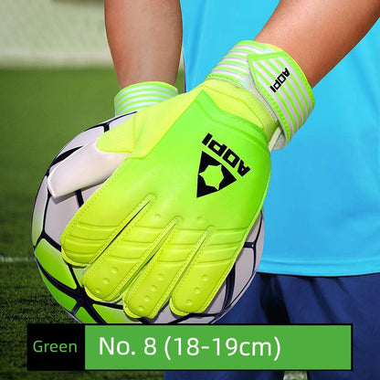 Football Goalkeeper Gloves Goalkeeper Adult and Children Professional Finger Guard Thickened Latex Non Slip Abrasion Resistant Gantry Gloves