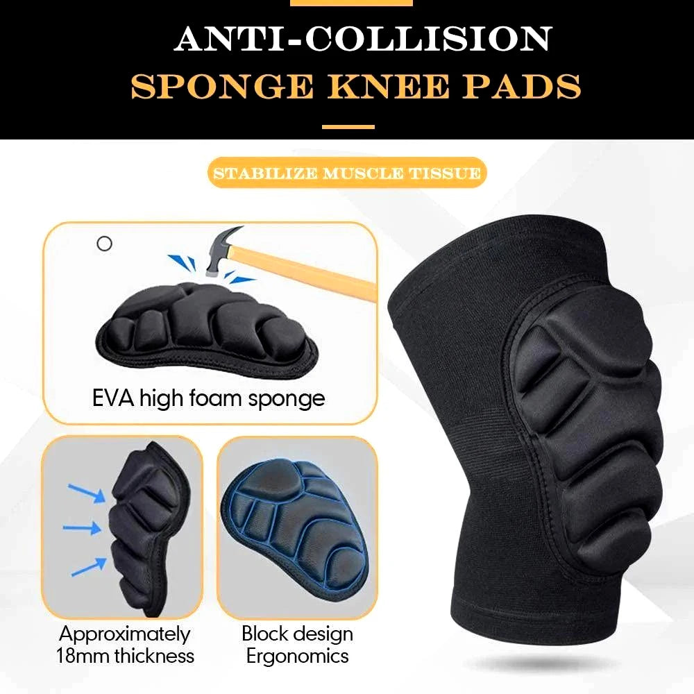 1Pair Thick Sponge Knee & Elbow Pads for Kids/Youth - Heavy-Duty Protective Gear for Basketball - Non-Slip Breathable Design