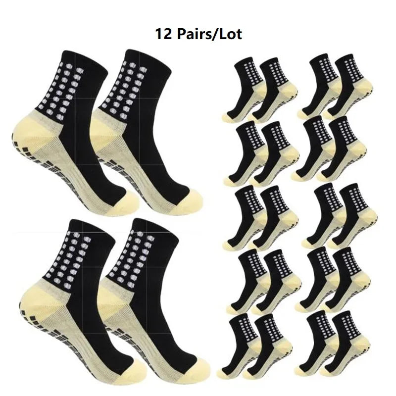 Grip Soccer Socks Anti Slip Non Slip Men's Athletic Socks for Football Basketball Sports, 1/10/12/20 Pair 2025