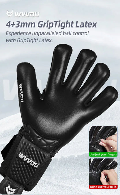 WVVOU Soccer Goalie Gloves for Adults and Youth, High Performance Goalkeeper Gloves with 5 Detachable Finger Saves