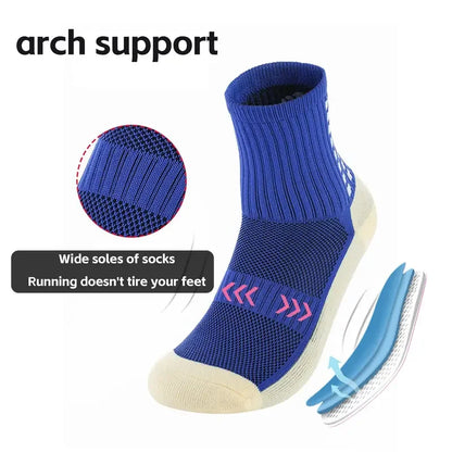 3 Pairs Set Men Grip Soccer Socks and Knee Pads Calf Sleeves Adult Youth Non Slip Leg Shin Guards for Basketball Football Sports