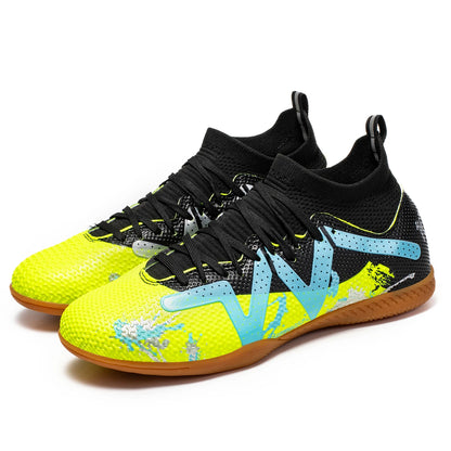 Professional Men's Indoor Flat Bottomed Football Shoes Adult Durable Comfortable Training Shoes Teenagers Non Slip Soccer Shoes