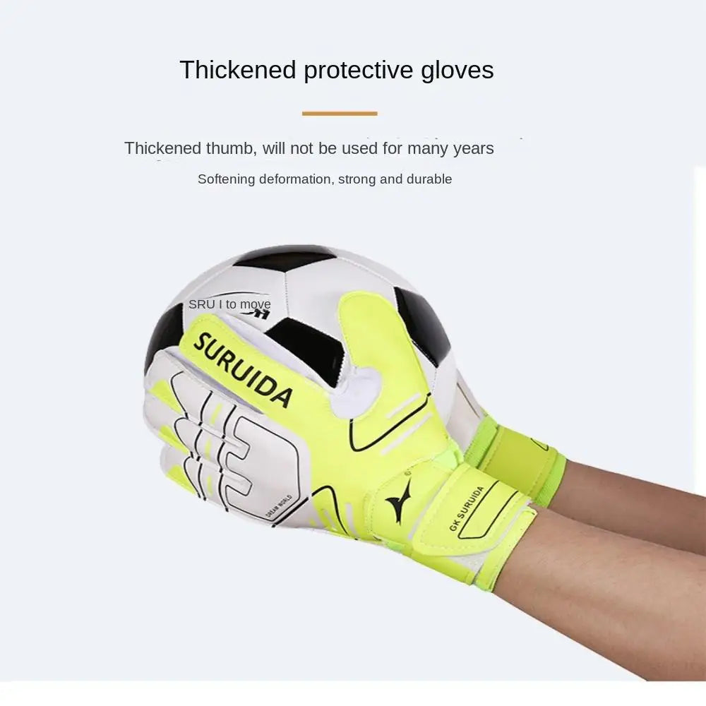 1 Pair Size 5-10 Goalkeeper Gloves Thickened Anti Slip Kids Football Goalie Gloves Professional Cushioning