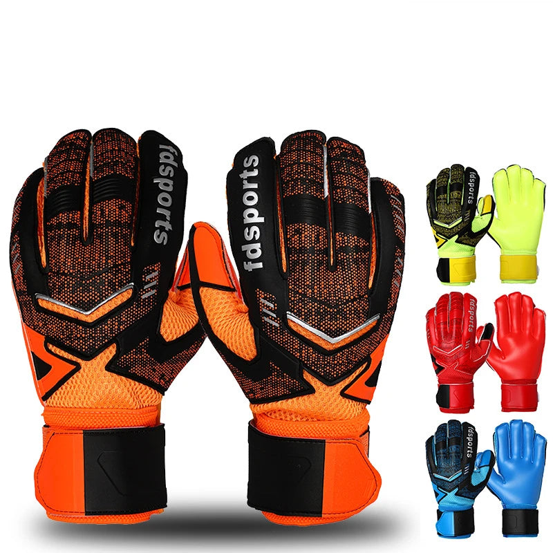 Professional Goalkeeper Gloves Men Women Kids Football Soccer Goalie Gloves 4mm Non-slip Thicken Latex Glove 5 Finger Save Guard