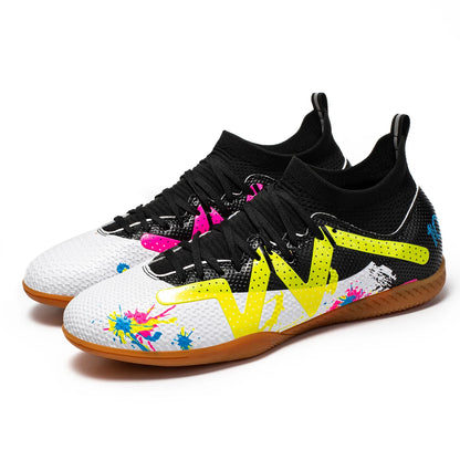 Professional Men's Indoor Flat Bottomed Football Shoes Adult Durable Comfortable Training Shoes Teenagers Non Slip Soccer Shoes