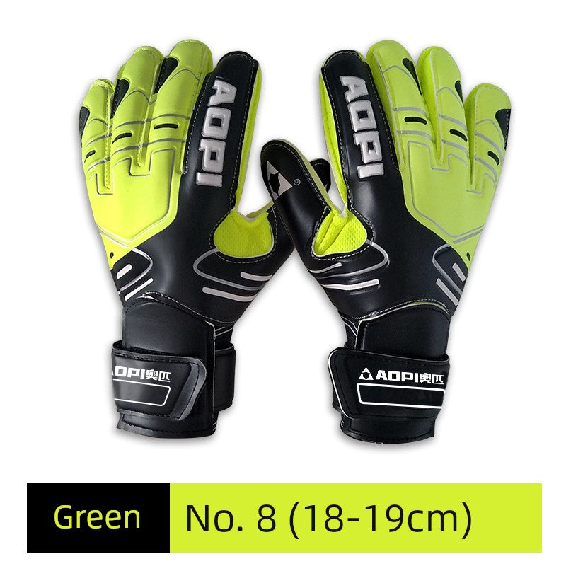 Football Goalkeeper Gloves Goalkeeper Adult and Children Professional Finger Guard Thickened Latex Non Slip Abrasion Resistant Gantry Gloves