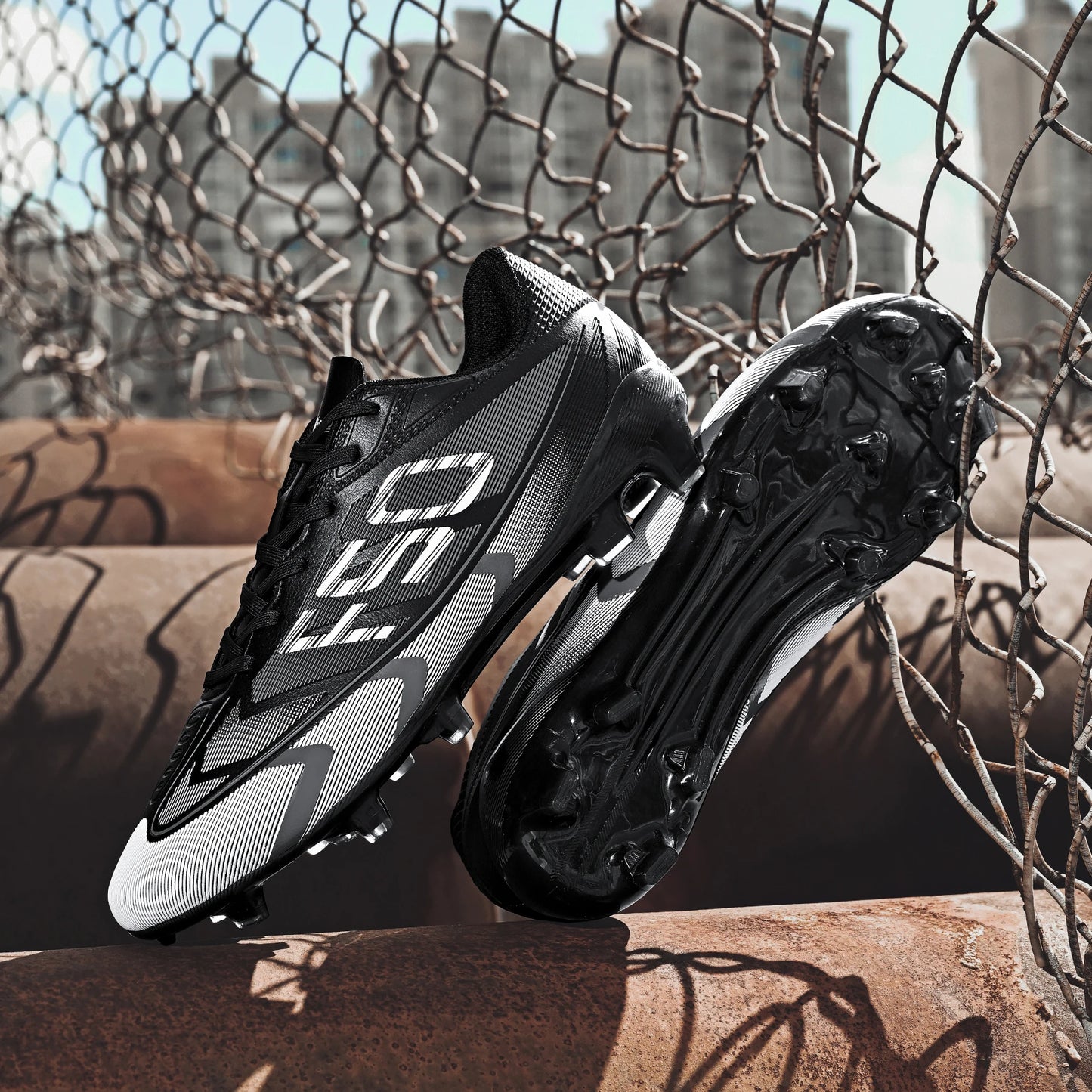 Low-cut football shoes with long studs for adults, men and women, sports anti-skid wear-resistant competition training shoes