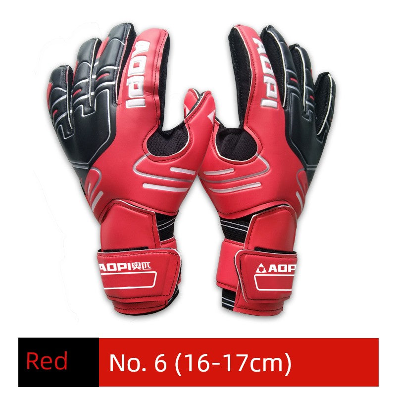 Football Goalkeeper Gloves Goalkeeper Adult and Children Professional Finger Guard Thickened Latex Non Slip Abrasion Resistant Gantry Gloves