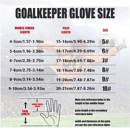 Goalkeeper Gloves Kids Adults Anti-Slip Latex Football High Quality Soccer Strong Grip Match Training Wrist Strap Goalie Glove