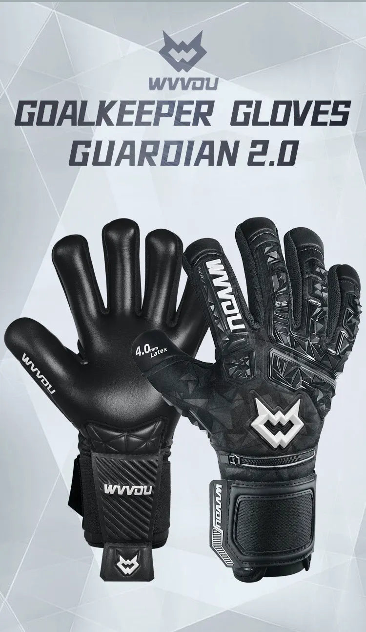WVVOU Soccer Goalie Gloves for Adults and Youth, High Performance Goalkeeper Gloves with 5 Detachable Finger Saves