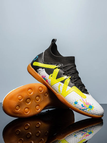 Professional Men's Indoor Flat Bottomed Football Shoes Adult Durable Comfortable Training Shoes Teenagers Non Slip Soccer Shoes