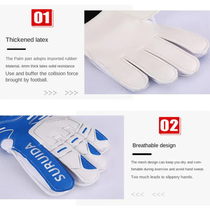 1 Pair Size 5-10 Goalkeeper Gloves Thickened Anti Slip Kids Football Goalie Gloves Professional Cushioning