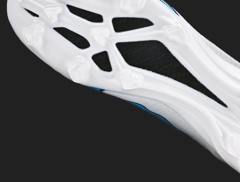 Mens Soccer Cleats Outdoor Lightweight High-Top Training Boots, Professional Athletic Long Spikes and TF Ground Football Shoes