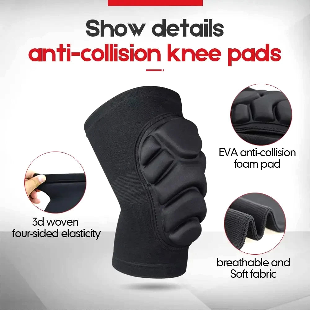 1Pair Thick Sponge Knee & Elbow Pads for Kids/Youth - Heavy-Duty Protective Gear for Basketball - Non-Slip Breathable Design