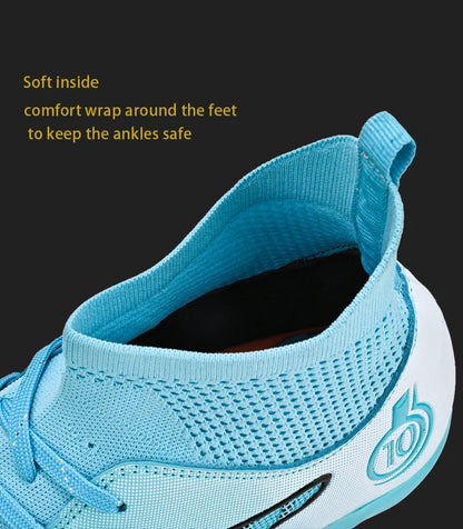 Mens Soccer Cleats Outdoor Lightweight High-Top Training Boots, Professional Athletic Long Spikes and TF Ground Football Shoes
