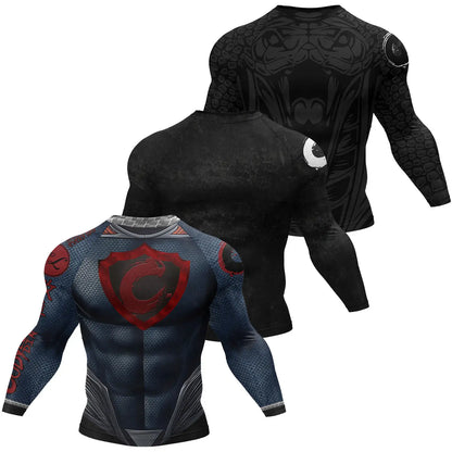 MMA Rash Guard T-shirt Rashguard For Men BJJ Jiu Jitsu & Kickboxing Compression Shirts Sport Boxing Fightwear for Muay Thai Tops