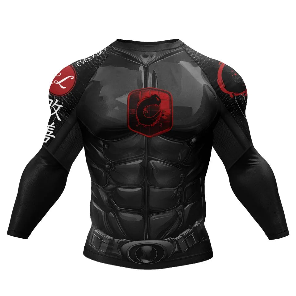 MMA Rash Guard T-shirt Rashguard For Men BJJ Jiu Jitsu & Kickboxing Compression Shirts Sport Boxing Fightwear for Muay Thai Tops