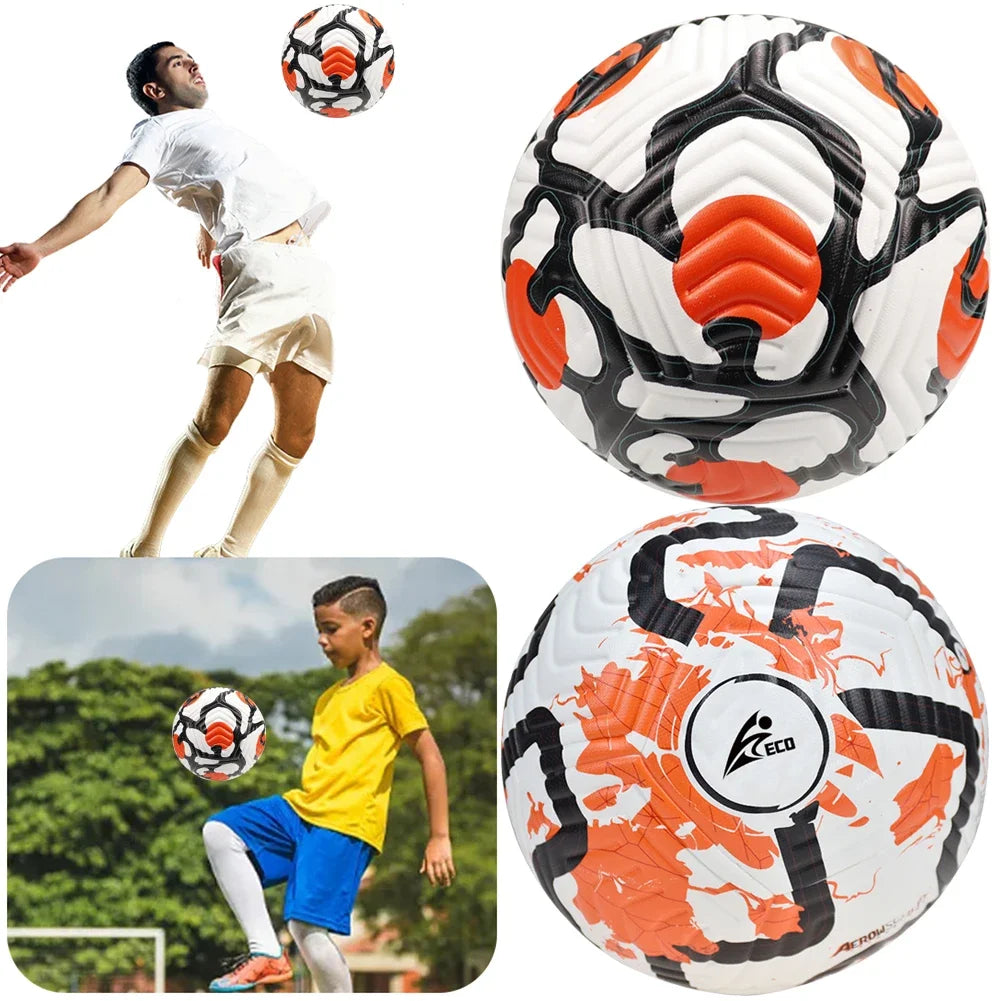 Professional Soccer Balls Size 5 Football Ball Leather Machine-stitched Soccer Ball for Children Adults Outdoor Sport Training