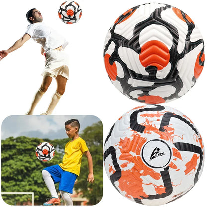 Professional Soccer Balls Size 5 Football Ball Leather Machine-stitched Soccer Ball for Children Adults Outdoor Sport Training