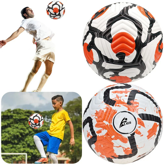 Professional Soccer Balls Size 5 Football Ball Leather Machine-stitched Soccer Ball for Children Adults Outdoor Sport Training