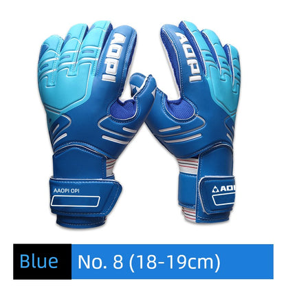 Football Goalkeeper Gloves Goalkeeper Adult and Children Professional Finger Guard Thickened Latex Non Slip Abrasion Resistant Gantry Gloves