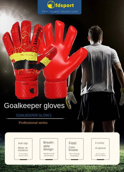 New Latex Football Goalkeeper Gloves Thickened Football Professional Protection Adults Teenager Goalkeeper Soccer Goalie Gloves