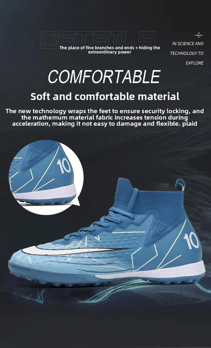 Original Outdoor Soccer Shoes for Men Indoor Futsal Non-Slip TF/IC Grass Field Breathable Youth Training Football Boots Sneakers