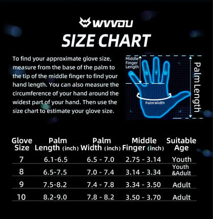 WVVOU Soccer Goalie Gloves for Adults and Youth, High Performance Goalkeeper Gloves with 5 Detachable Finger Saves
