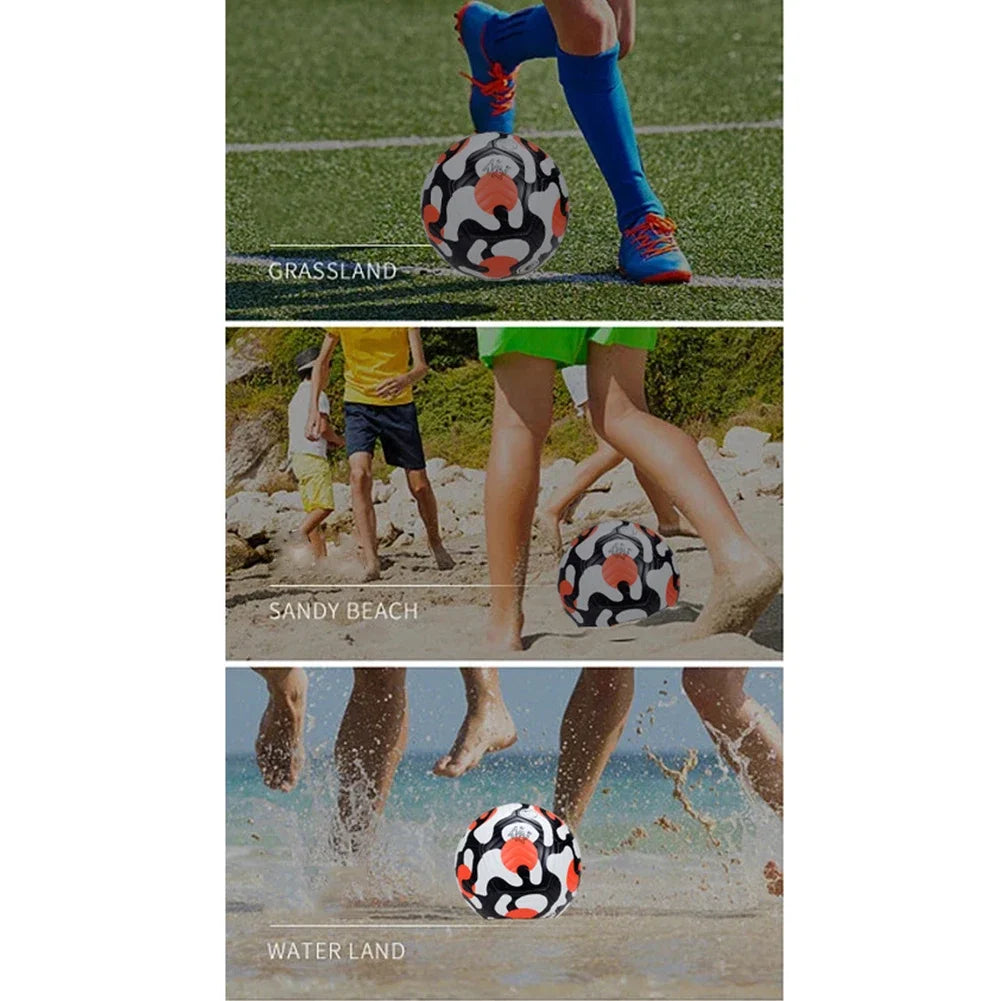 Professional Soccer Balls Size 5 Football Ball Leather Machine-stitched Soccer Ball for Children Adults Outdoor Sport Training
