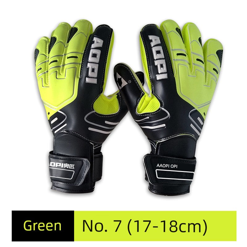 Football Goalkeeper Gloves Goalkeeper Adult and Children Professional Finger Guard Thickened Latex Non Slip Abrasion Resistant Gantry Gloves