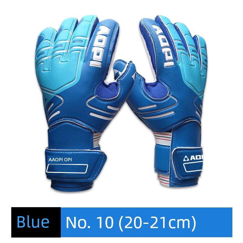 Football Goalkeeper Gloves Goalkeeper Adult and Children Professional Finger Guard Thickened Latex Non Slip Abrasion Resistant Gantry Gloves